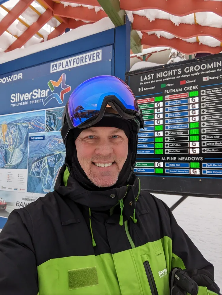 Sean Phillips in a SilverStar Mountain Host jacket